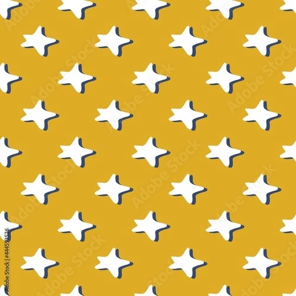 Fototapeta Seamless vector pattern with cute hand-drawn stars. For textile, package design, banners.