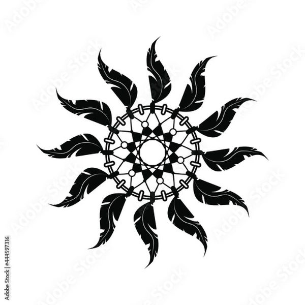 Obraz Dream catcher, isolated, black and white