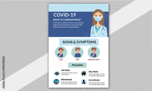 Obraz Preventing Covid-19 Flyer Set