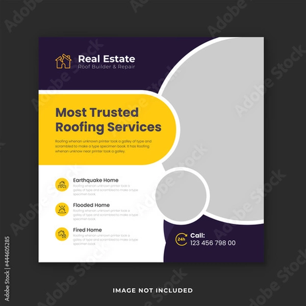 Obraz Roofing Installation Services Instagram Post Design Template