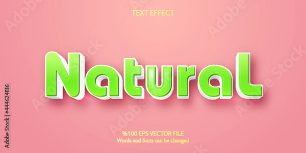 Obraz Elegant editable text effect with green tones, for nature-lovers: Natural