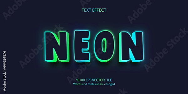 Obraz Misterious neon style editable text effect: Neon