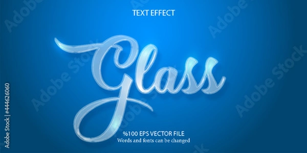 Obraz A beautiful icy blue editable text effect: Glass
