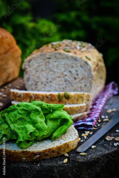 Fototapeta healthy eating with multigrain bread
