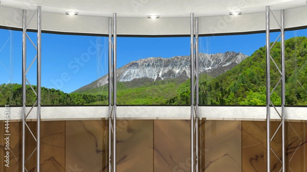 Obraz 背景素材 スタジオセット 新緑の山