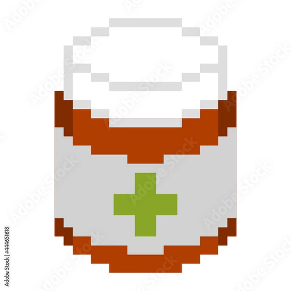 Fototapeta A isolated of bottle of Medicine, in Pixelated design