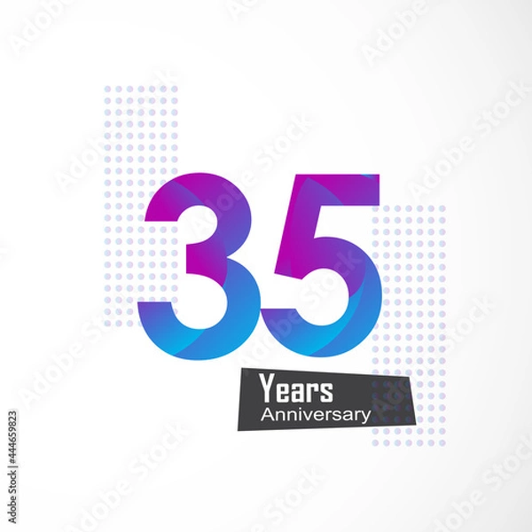 Obraz 35 Year Anniversary Logo Vector Template Design Illustration