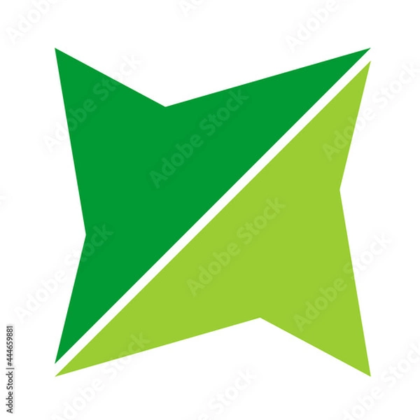 Fototapeta The logo takes the form of the Japanese Ninja's secret weapon, the Shuriken. Bright green color is used to make it more image go green.