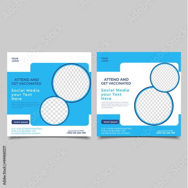 Obraz Medical health banner about coronavirus, social media post banner template vector design