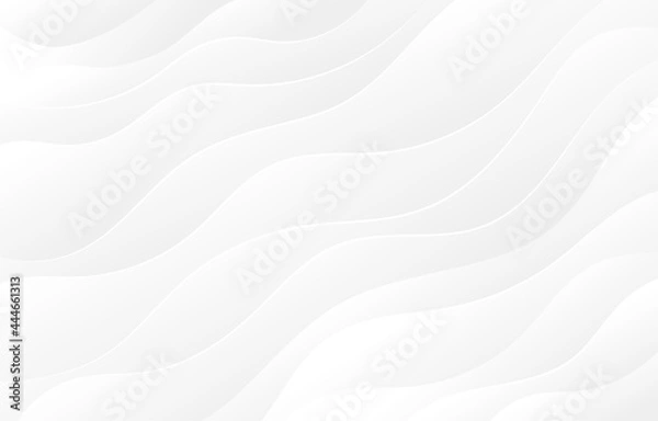 Fototapeta Light gray and white wave flowing modern curve luxury elegant texture with smooth and clean vector subtle abstract background