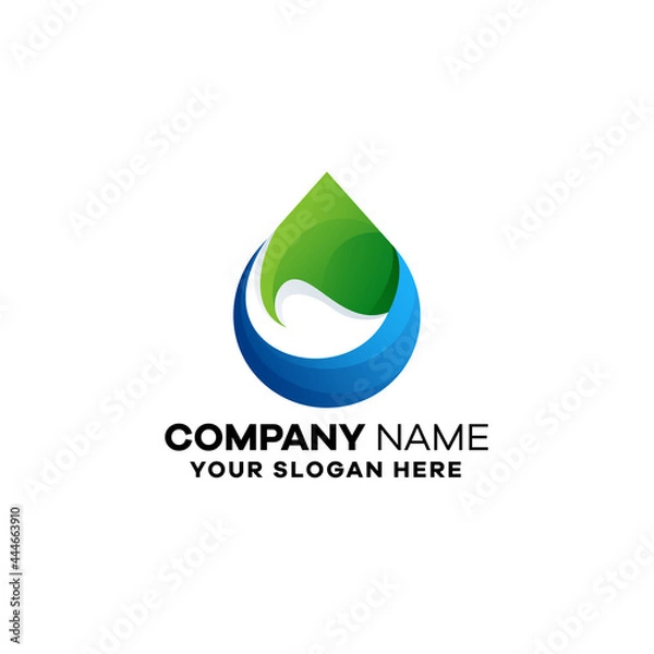 Fototapeta Water Leaf Gradient Colorful Logo Design