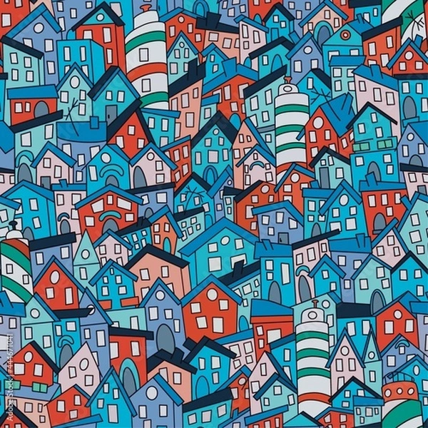 Obraz seamless pattern with houses