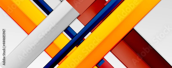 Fototapeta Color abstract lines trendy geometric background for business or technology presentation, internet poster or web brochure cover, wallpaper