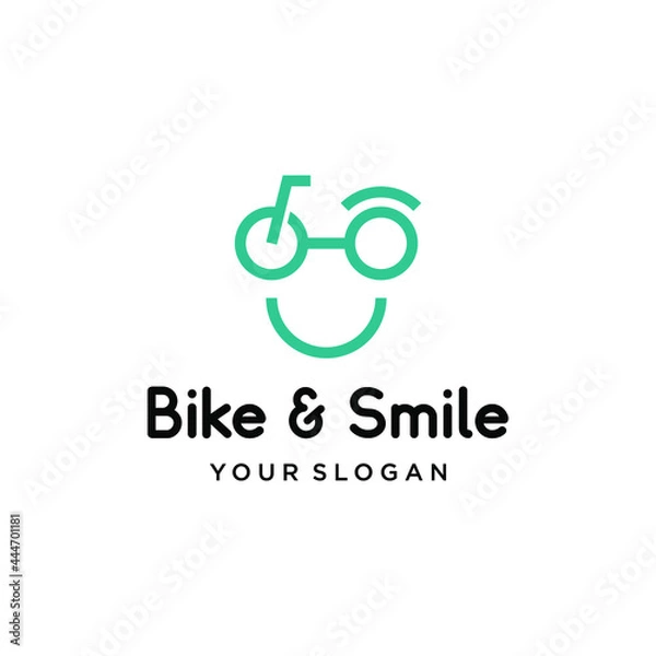 Fototapeta A modern, clean and fun logo about bikes and a smile.
EPS10, Vector.
