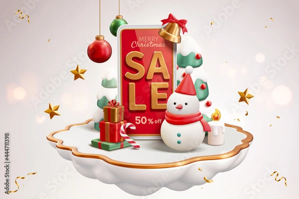 Obraz 3d Christmas online sale banner ad