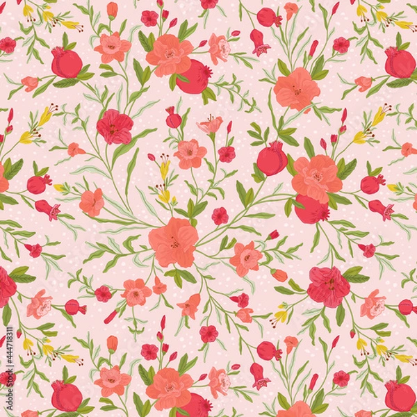 Obraz Beautiful Pomegranate Floral Pattern