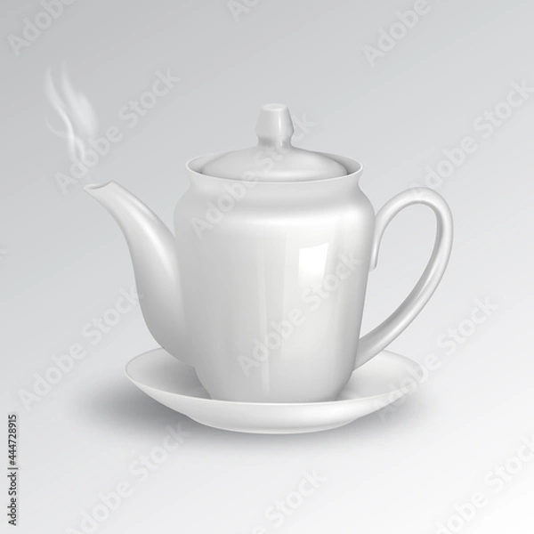 Obraz Teapot with tea on a saucer