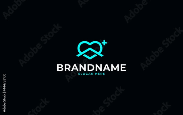 Fototapeta Love home cares symbol sign logo