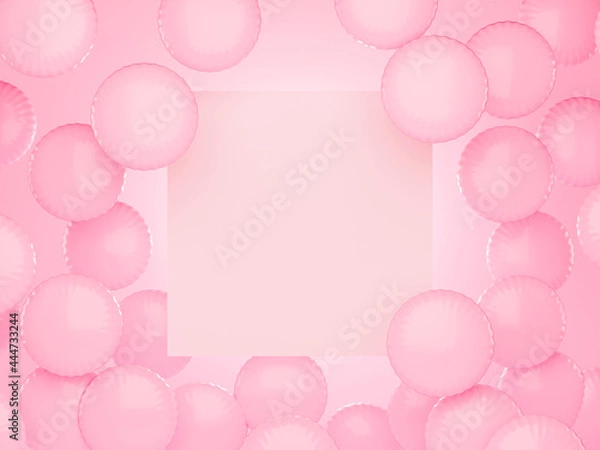Obraz Pink marketing balloons with squared empty canvas