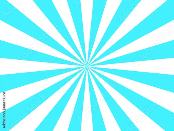 Fototapeta 水色と白の放射線の背景－集中線
