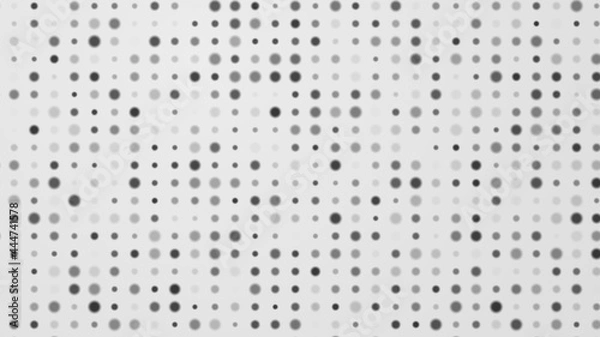 Obraz Dot white black pattern gradient texture background. Abstract  technology big data digital concept. 3d rendering.
