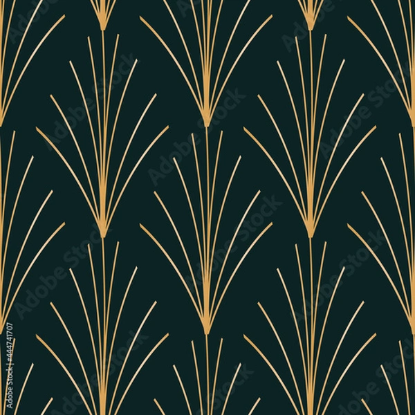 Obraz Vector golden leaves art deco seamless pattern