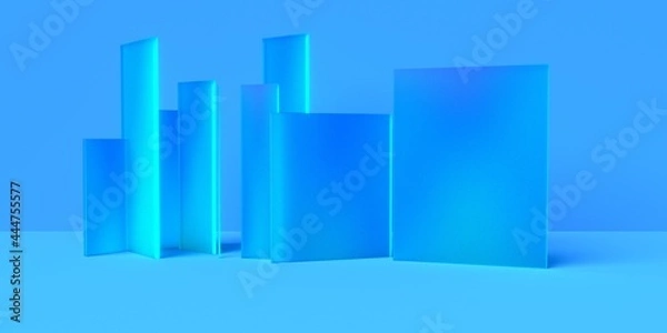 Fototapeta 3D rendering of blue geometry background