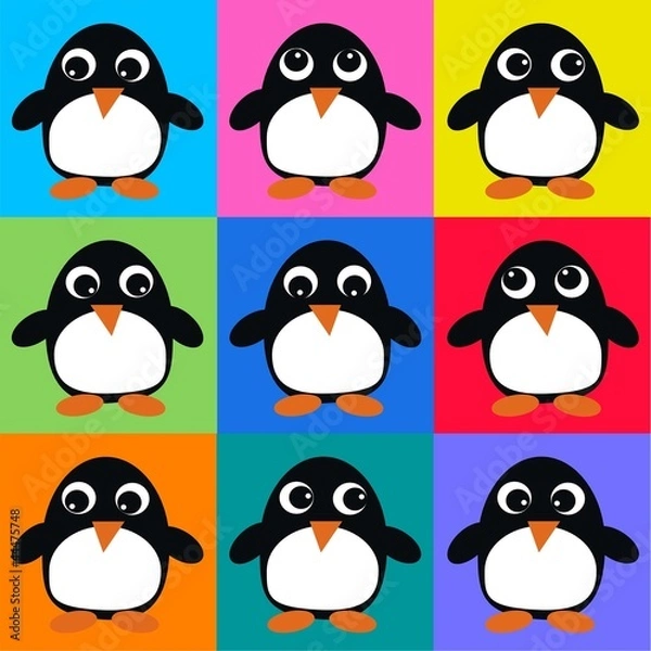 Fototapeta seamless penguin pattern background