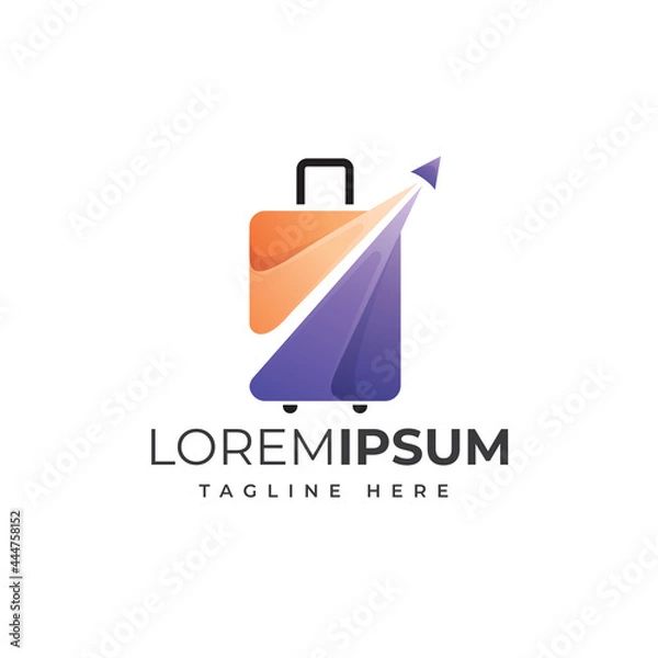 Obraz suitcase traveling logo template vector