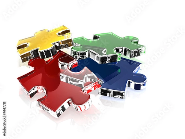 Obraz  3D Puzzle isolated on white