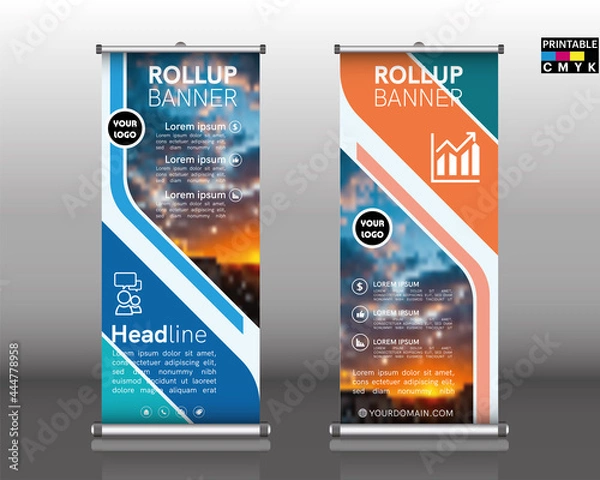 Obraz Roll up banner stand template design