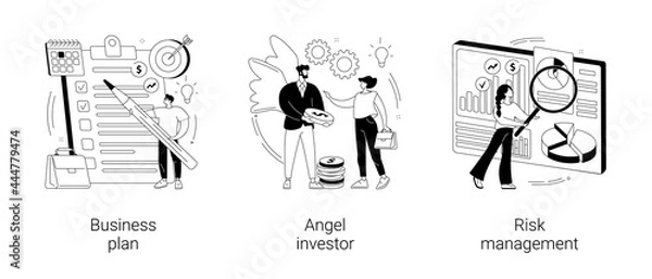 Fototapeta Startup development abstract concept vector illustrations.