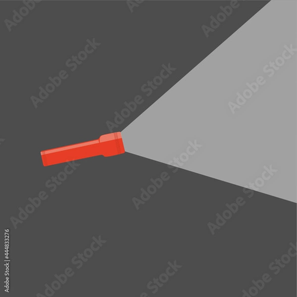 Obraz shining flashlight, on dark background, vector illustration, icon symbol