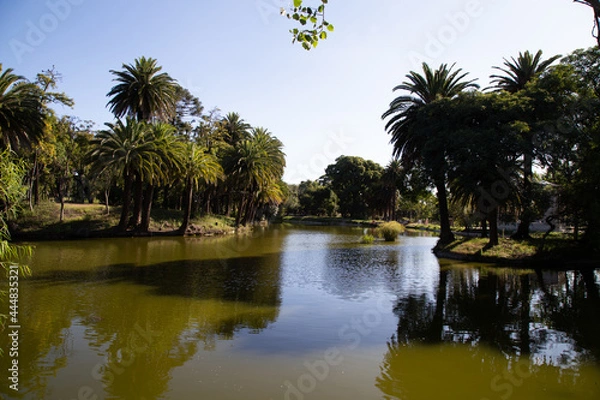 Obraz View of the lake from Parque Rodó (Park Rodo). Montevideo, Uruguay