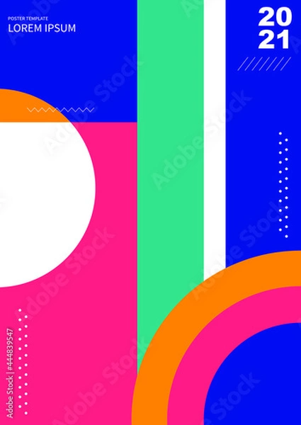 Obraz 
Geometric pattern background texture for poster cover design. Minimal color gradient banner template. Modern vector wave shape for brochure, poster, website, banner