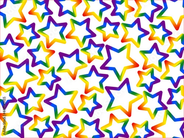 Obraz rainbow color star background, The sight of small and large rainbow stars scattered alternately looks strange and beautiful.