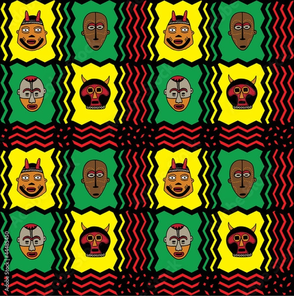 Fototapeta African mask pattern