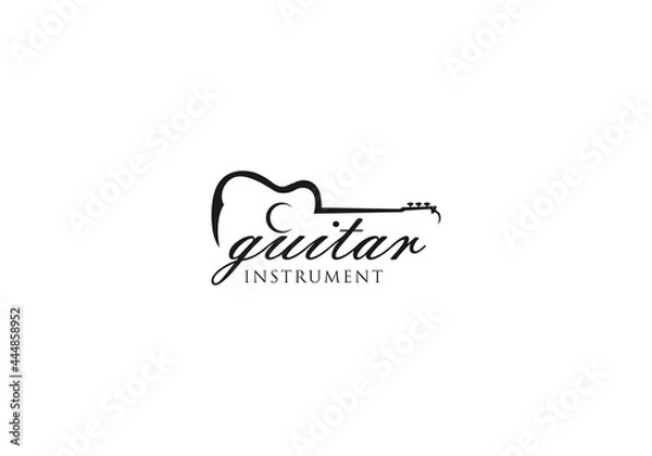 Obraz guitar logo in white background