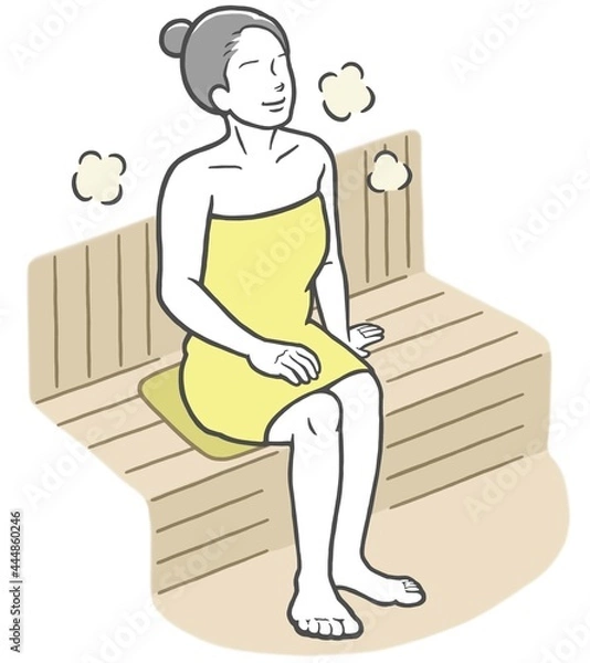 Fototapeta サウナに入る若い女性