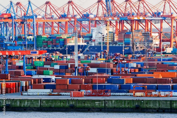 Obraz Kontener terminal IM Hamburger Hafen