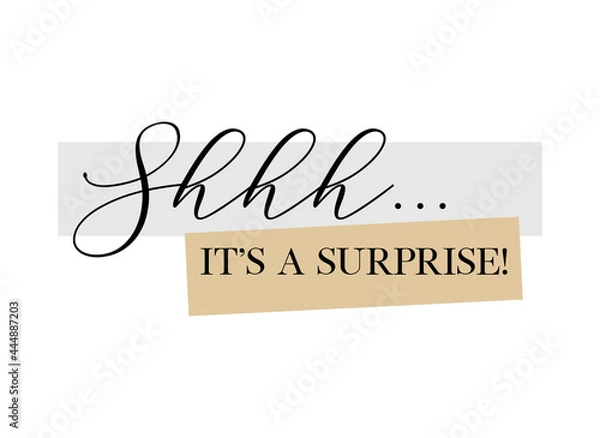 Fototapeta Surprise party vector calligraphic design on white background