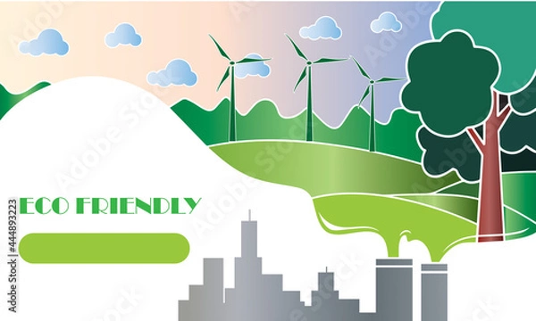 Obraz city landscape with trees