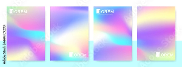 Fototapeta Trendy abstract mockup pastel colorful gradient art templates in A4 size. Suitable for posts, banners design and layout design template for brochure. Vector fashion backgrounds.