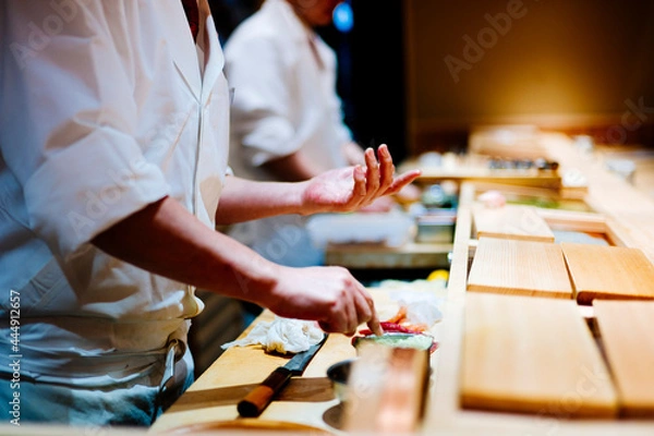 Obraz sushi chef hand madecooking