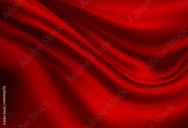 Fototapeta Abstract vector background luxury cloth or liquid wave or wavy folds of silk texture satin velvet material, luxurious background or elegant wallpaper