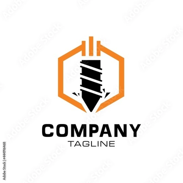Obraz Drill Bit Logo Design Vector Image