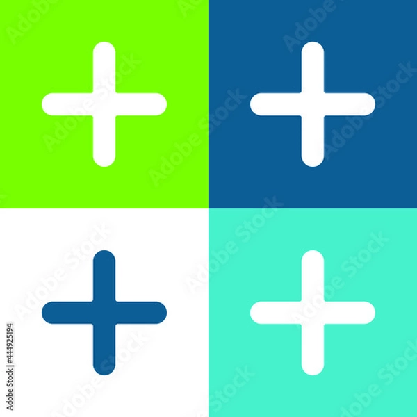 Obraz Add Flat four color minimal icon set