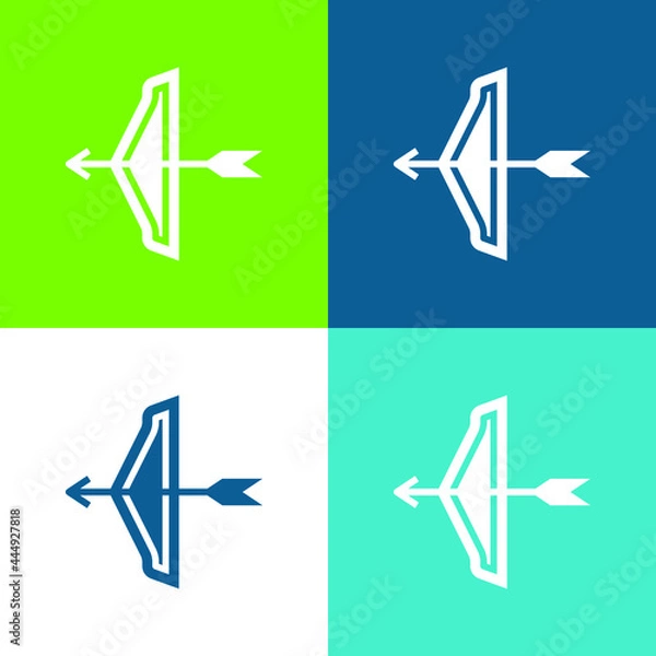 Fototapeta Archer Flat four color minimal icon set