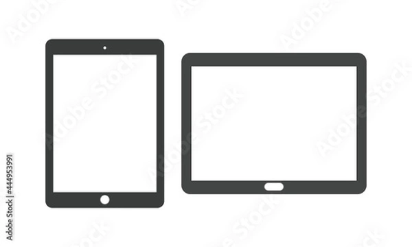 Fototapeta ilustrasi ipad and tablet with blank screen