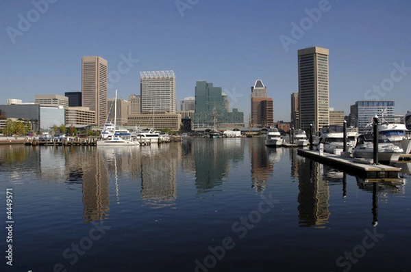 Obraz Panoramę Baltimore odzwierciedlenie w Inner Harbor